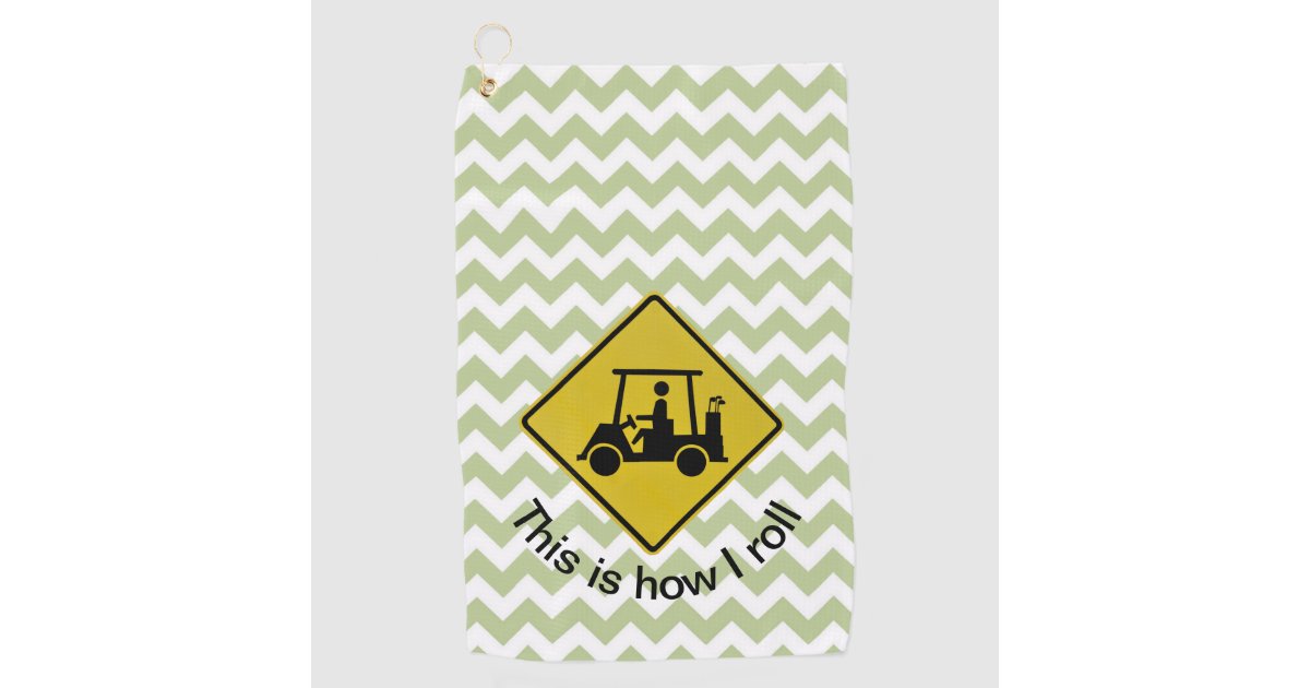 Golfing Yield Sign Green Chevron Golf Towel Zazzle Com