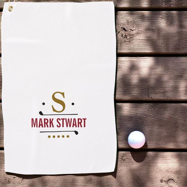 Golfplayer monogram golf towel (Creator Uploaded)