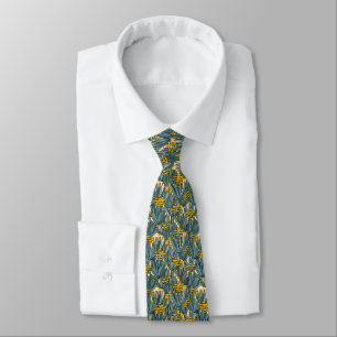 Golgi and Ice Plants on Yellow Neck Tie