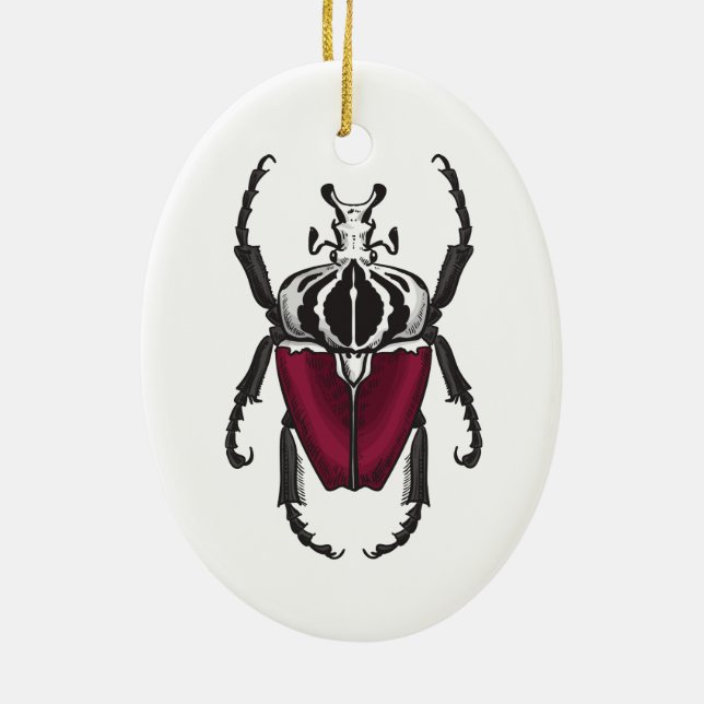Goliath beetle ceramic ornament (Back)