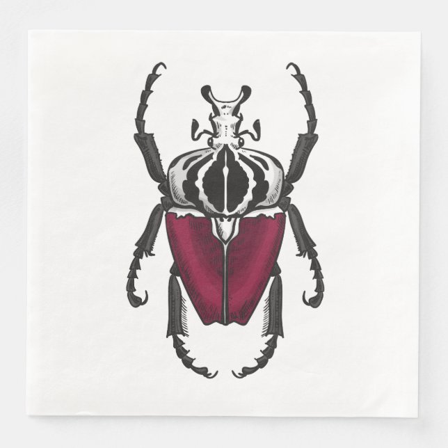 Goliath beetle paper dinner napkins (Front)