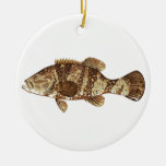 Goliath Grouper Gamefish Ocean Vector Illustration Ceramic Ornament at Zazzle