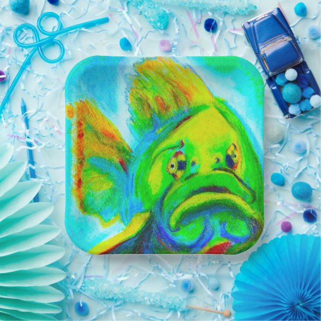 Goliath Grouper Square Paper Plates (Party)