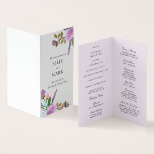 Golightly Floral Mini Wedding Program