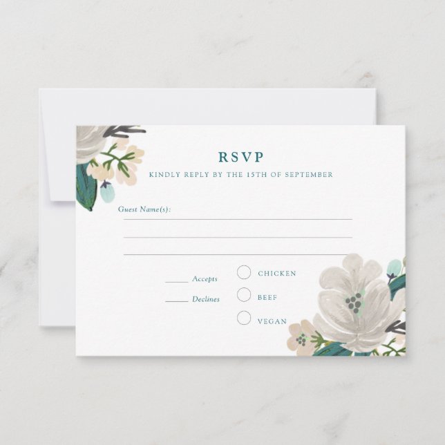 Golightly Floral Wedding RSVP Card (Front)