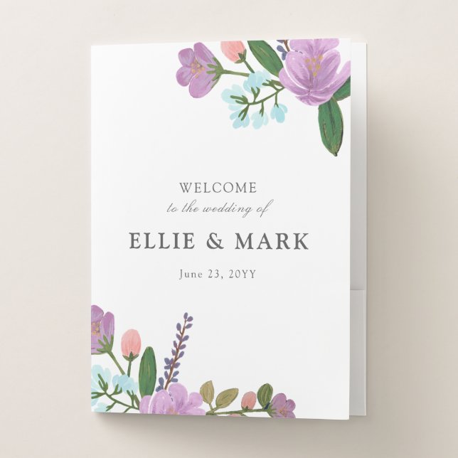 Golightly Floral Wedding Welcome Folders (Front)