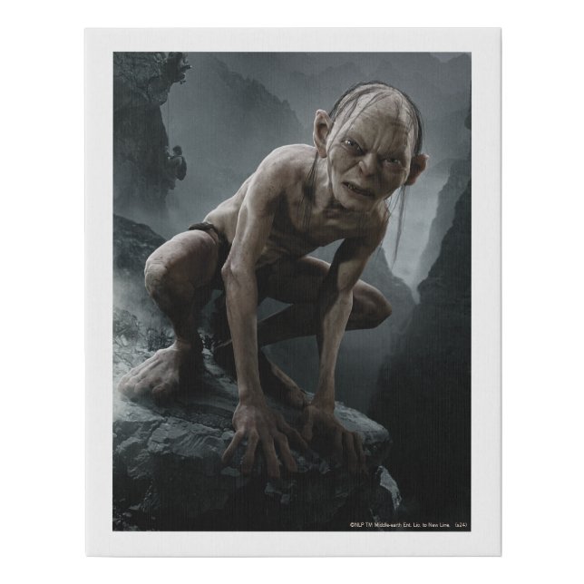 GOLLUM™ on a Rock Faux Canvas Print (Front)