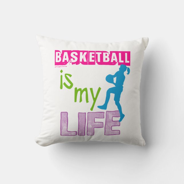 Golly Girls - Basketball is My Life Throw Pillow (Front)
