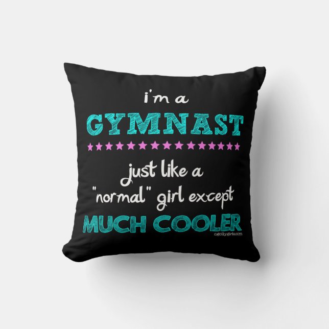 Golly Girls - I'm a Gymnast Throw Pillow (Front)