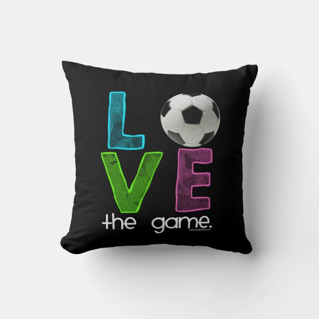 Golly Girls: Soccer - Love the Game Throw Pillow (Front)