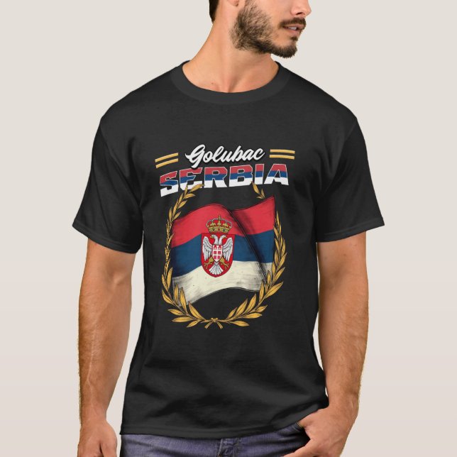 Golubac Serbia Souvenir Srbija Flag T-Shirt (Front)