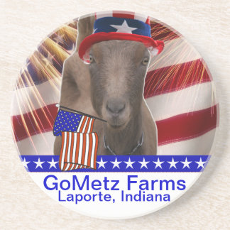 GoMetz Farms Laporte, Indiana 2013 PATRIOTIC GOAT Drink Coaster