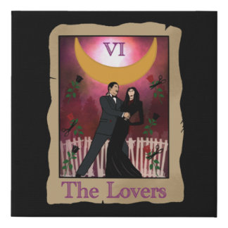 Gomez and Morticia Addams Tarot Faux Canvas Print