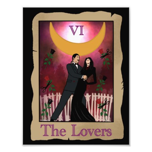 Gomez and Morticia Addams Tarot Photo Print