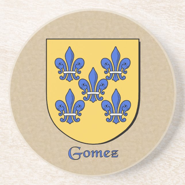 Gomez Heraldic Shield Sandstone Coaster (Front)