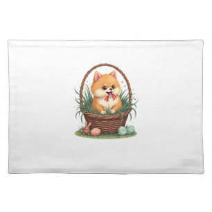 Gomi's Easter Mess Vintage Cute Easter Dog Vector Cloth Placemat