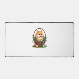 Gomi's Easter Mess Vintage Cute Easter Dog Vector  Desk Mat