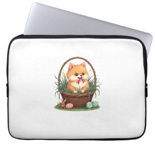 Gomi's Easter Mess Vintage Cute Easter Dog Vector Laptop Sleeve