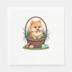 Gomi's Easter Mess Vintage Cute Easter Dog Vector Napkins