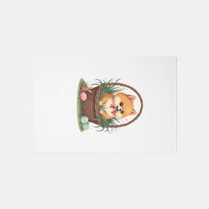 Gomi's Easter Mess Vintage Cute Easter Dog Vector  Rug