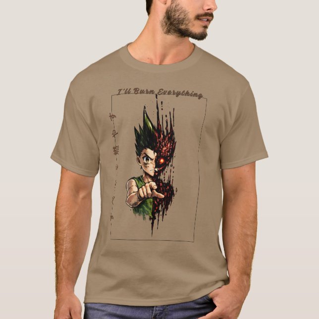 Gon Freecss I'll Burn Everything Anime T-Shirt (Front)