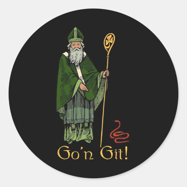 Go'n Git Funny St Patricks Day  Classic Round Sticker (Front)