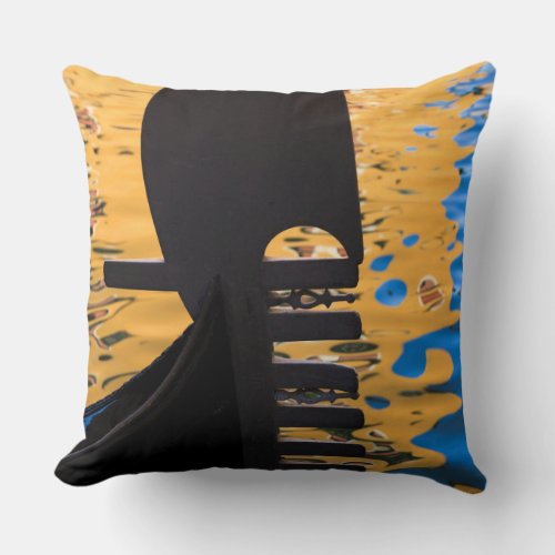 Gondola and water ripples Italy Throw Pillow