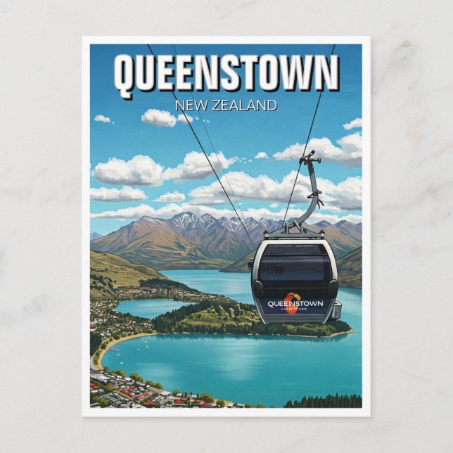 Gondola in Queenstown New Zealand Travel Postcard (Front)
