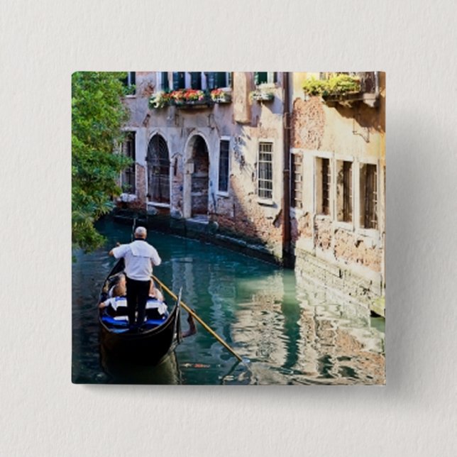 Gondola in Venice Italy Pinback Button (Front)