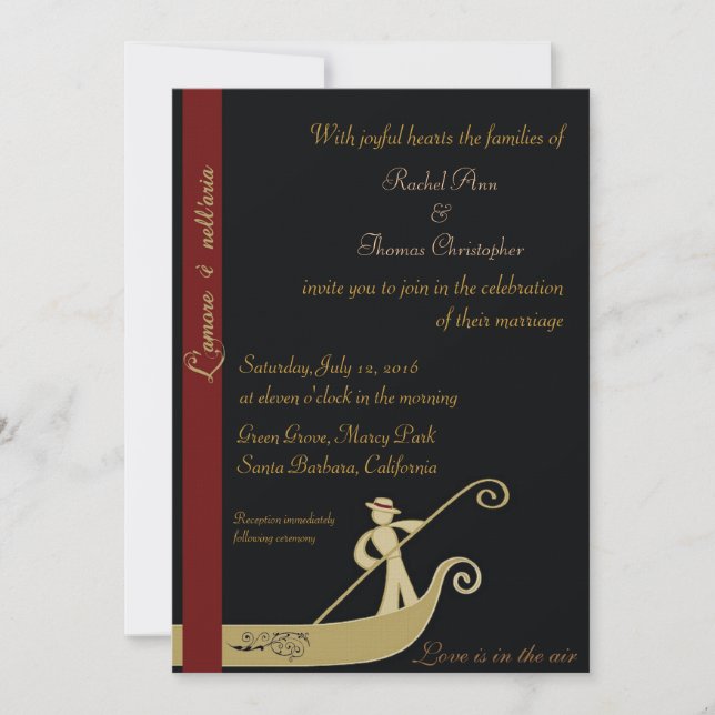 Gondola - Love is in the air Invitation (Front)