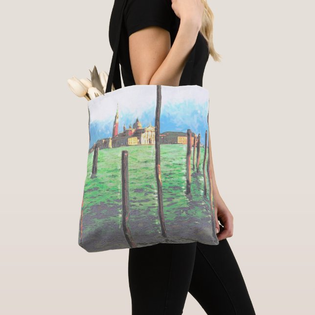 Gondola Moorings in Venice Tote Bag (Close Up)