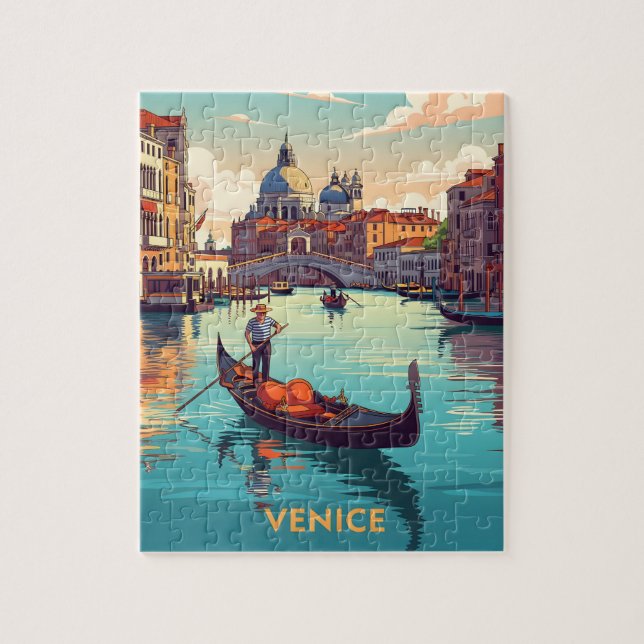 Gondola ride in Venice with historic buildings Jigsaw Puzzle (Vertical)