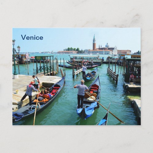 Gondola rides in Venice Postcard