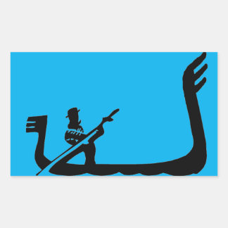 Gondola , Venice in Blue Rectangular Sticker