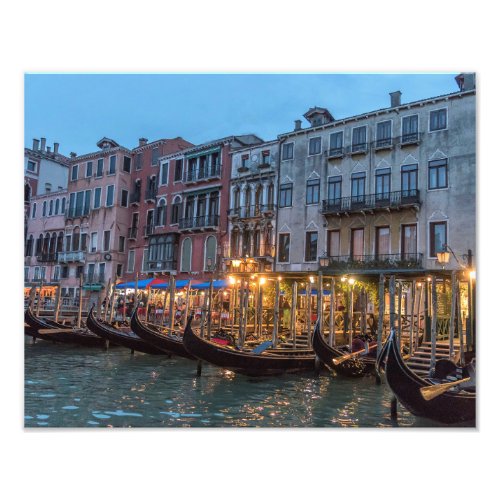 Gondolas at Dusk Venice Italy Photo Print