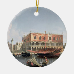 Gondolas before St. Marks Square, Venice Ceramic Ornament