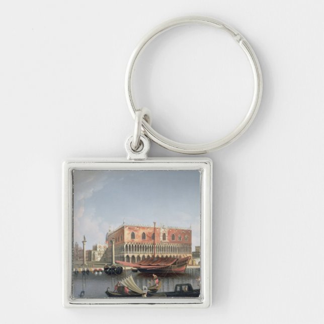 Gondolas before St. Marks Square, Venice Keychain (Front)