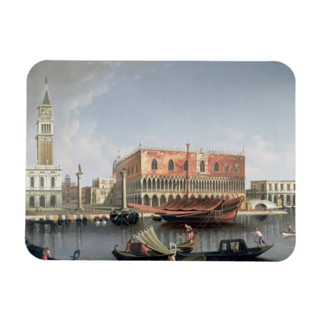 Gondolas before St. Marks Square, Venice Magnet (Horizontal)