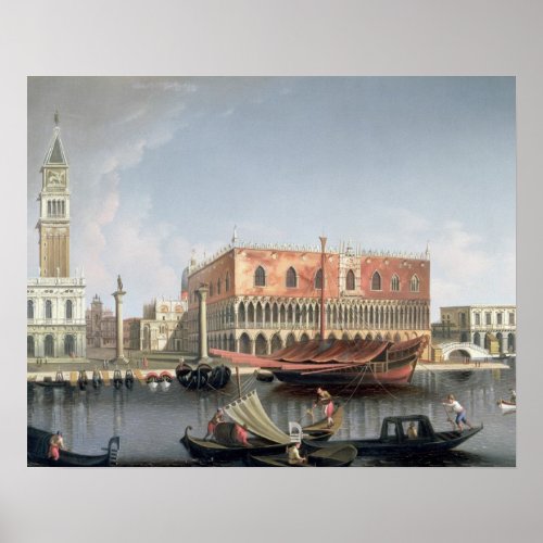 Gondolas before St Marks Square Venice Poster