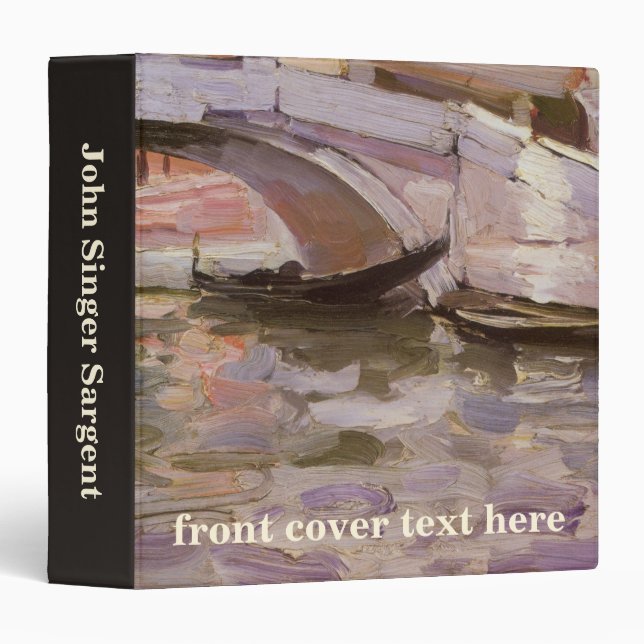 Gondolas by John Singer Sargent, Impressionism Art 3 Ring Binder (Front/Spine)