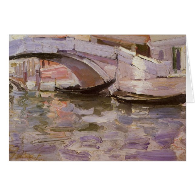 Gondolas by John Singer Sargent, Impressionism Art Cards (Front Horizontal)