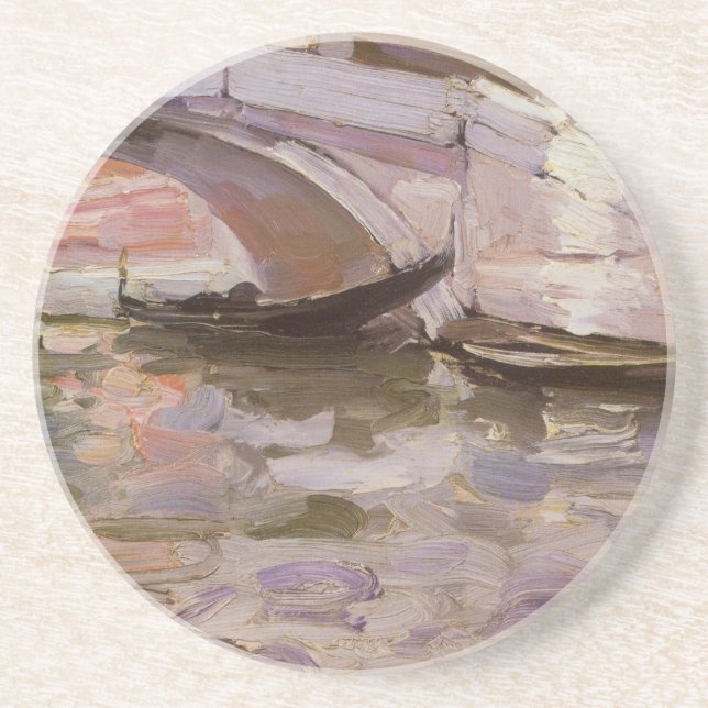 Gondolas by John Singer Sargent, Impressionism Art Drink Coaster (Front)