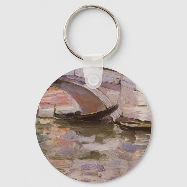 Gondolas by John Singer Sargent, Impressionism Art Keychain (Front)