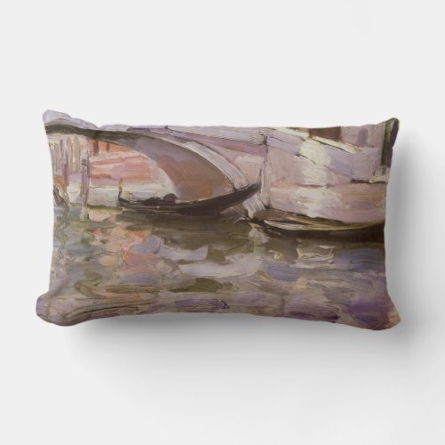 Gondolas by John Singer Sargent Impressionism Art Lumbar Pillow
