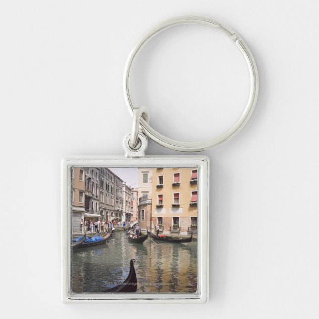 Gondolas in a canal, Venice, Italy Keychain (Front)