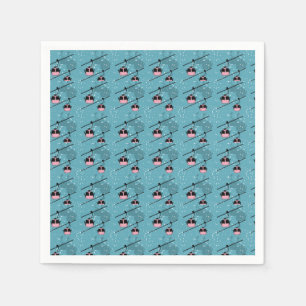 Gondolas in a snowstrom napkins