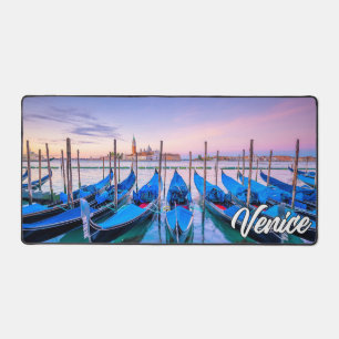 Gondolas In Beautiful Venice, Italy Desk Mat