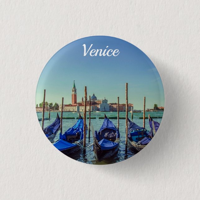 Gondolas in Venice, Italy Button (Front)
