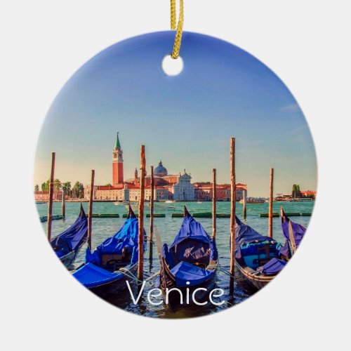 Gondolas in Venice Italy Ceramic Ornament