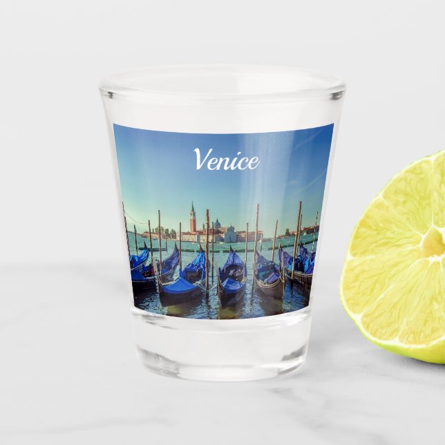 Gondolas in Venice, Italy Shot Glass (Front)